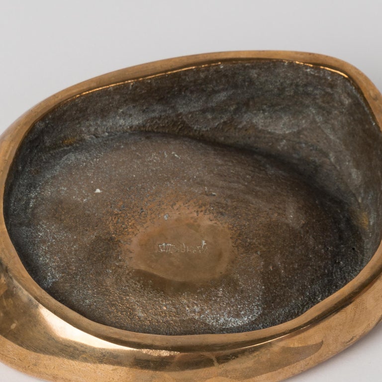 Signed Solid Bronze Vide-Poches or Paperweight by Michel Jaubert, France, 1970's For Sale 1
