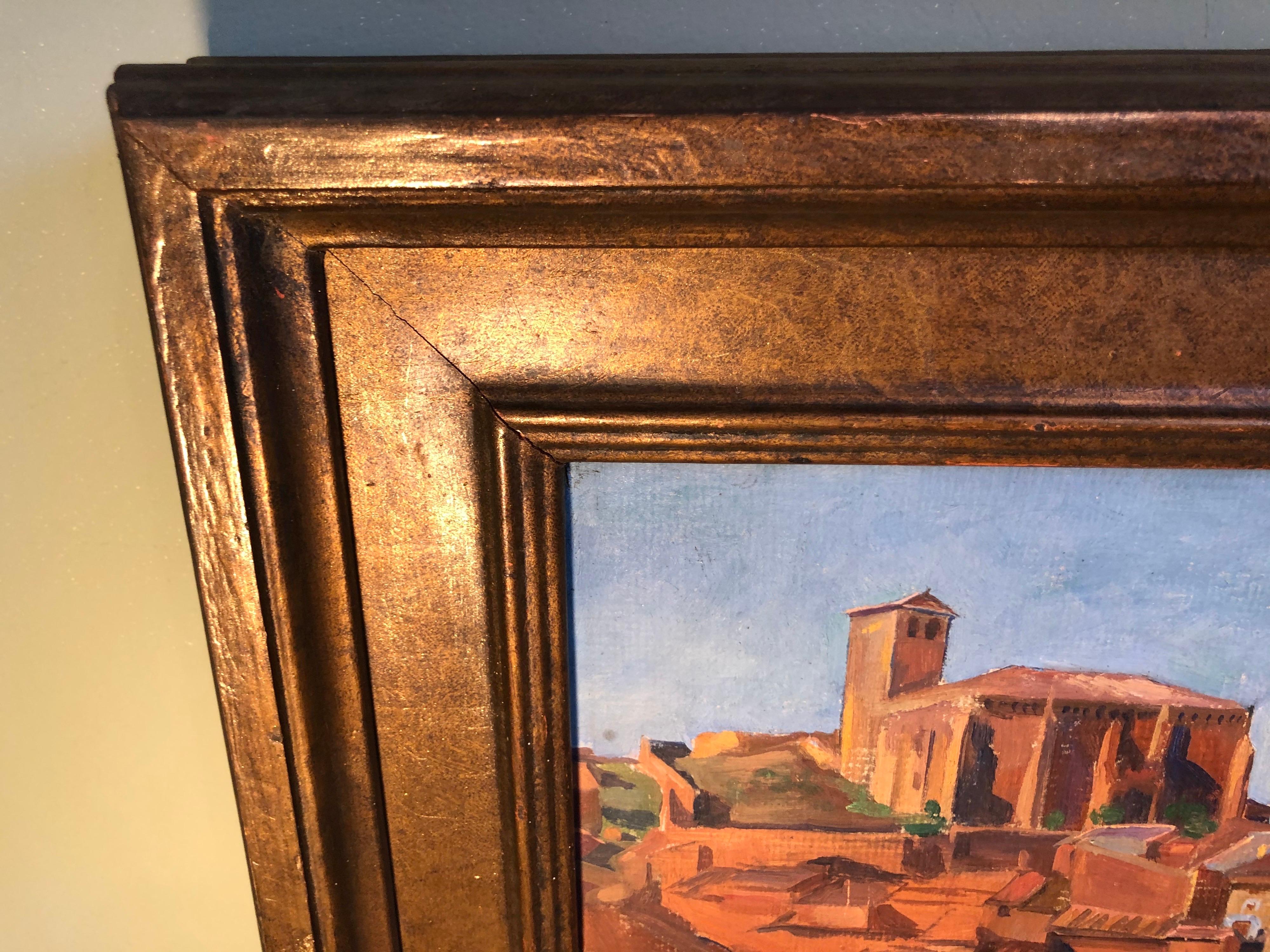 Pintura sobre tabla firmada de la región de Aragón en España , 1931 en venta 7
