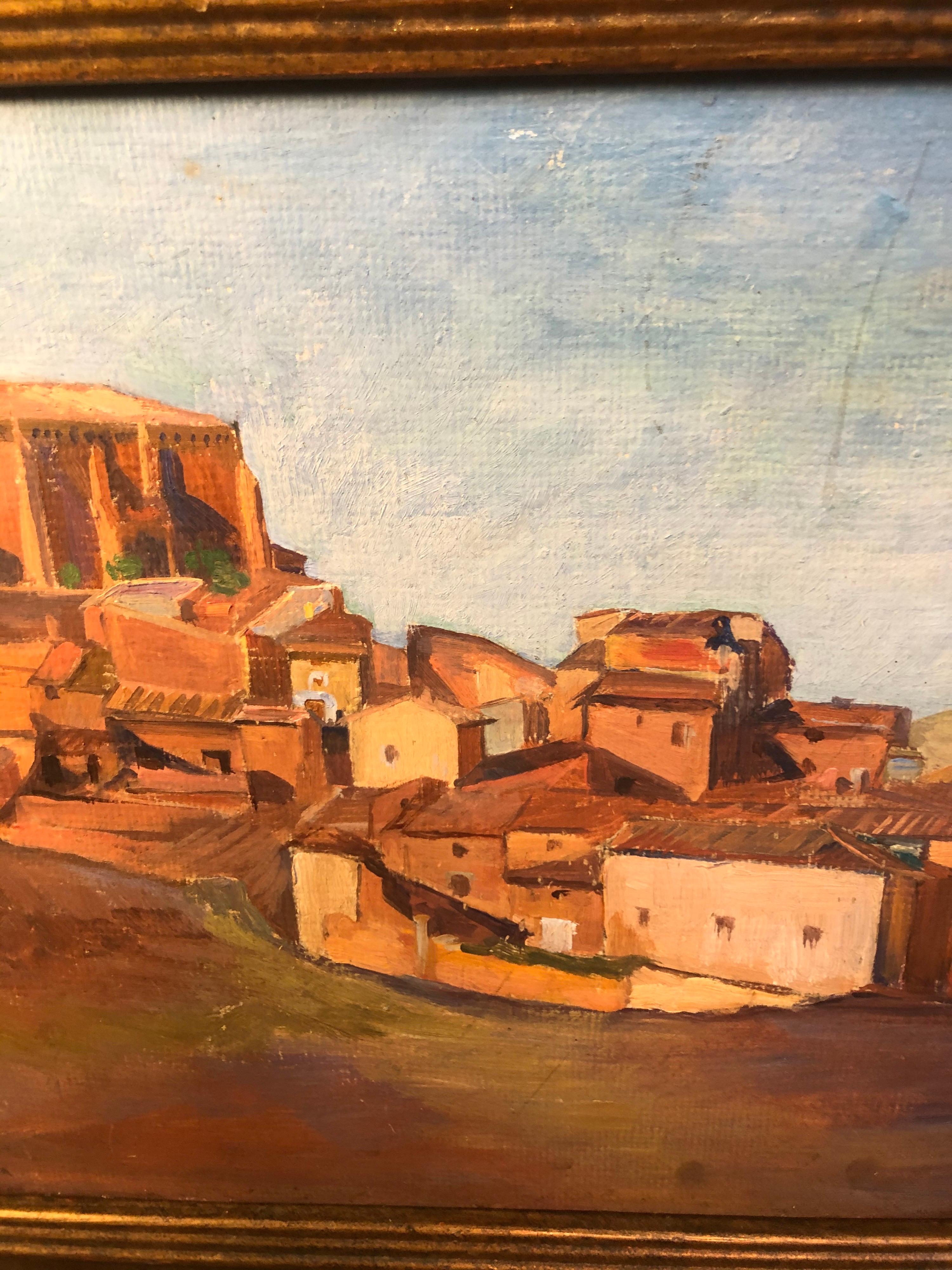 Pintura sobre tabla firmada de la región de Aragón en España , 1931 mediados del siglo XX en venta