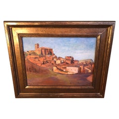 Vintage Signed painting on Board of the Aragon Region in Spain , 1931