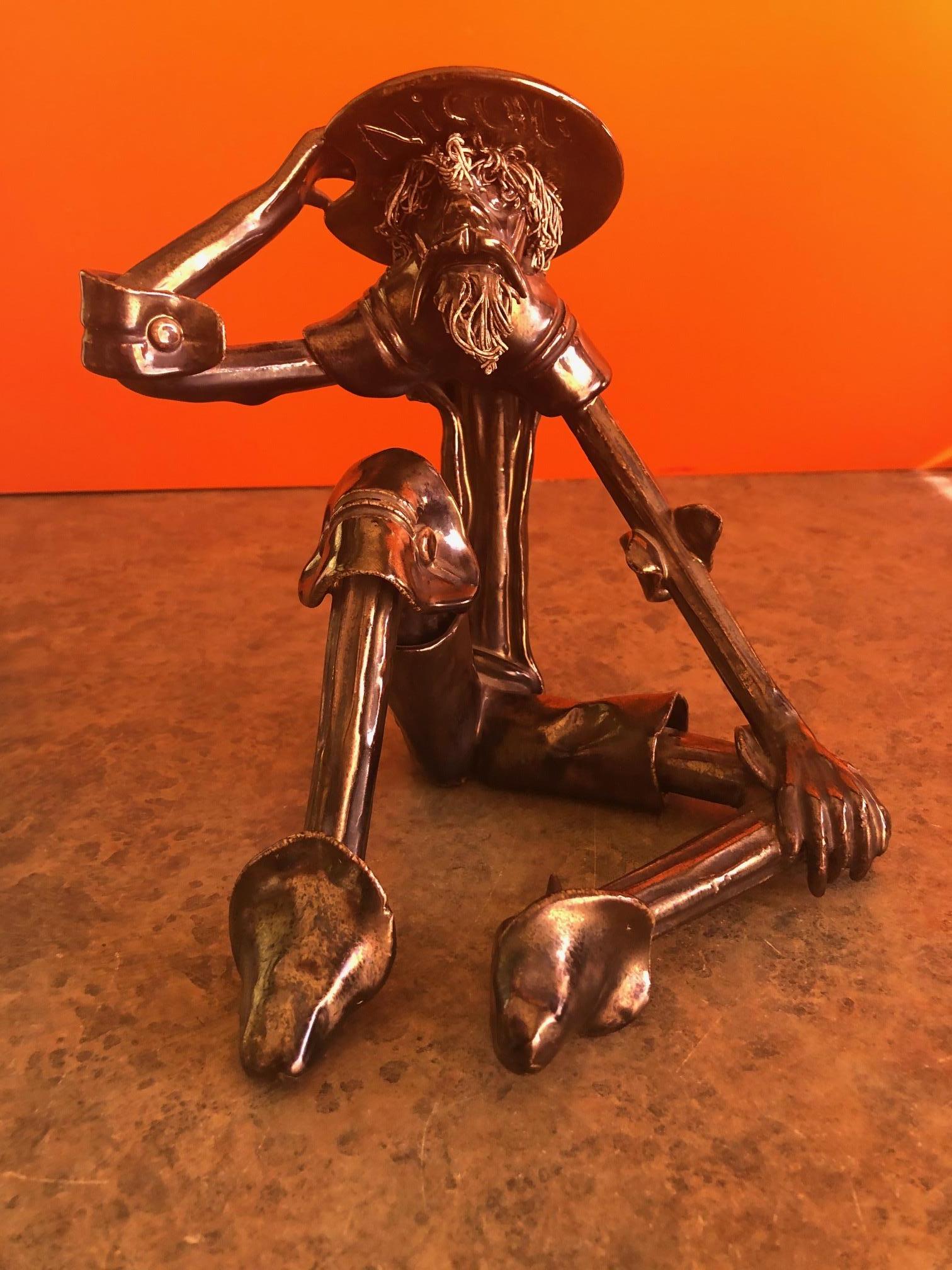 North American Signed Spaghetti Sculpture of Don Quixote by Roberto Nischli