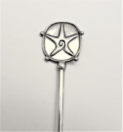 Signed Spratling Sterling Silver Cocktail Stir Spoon with Starfish Motif