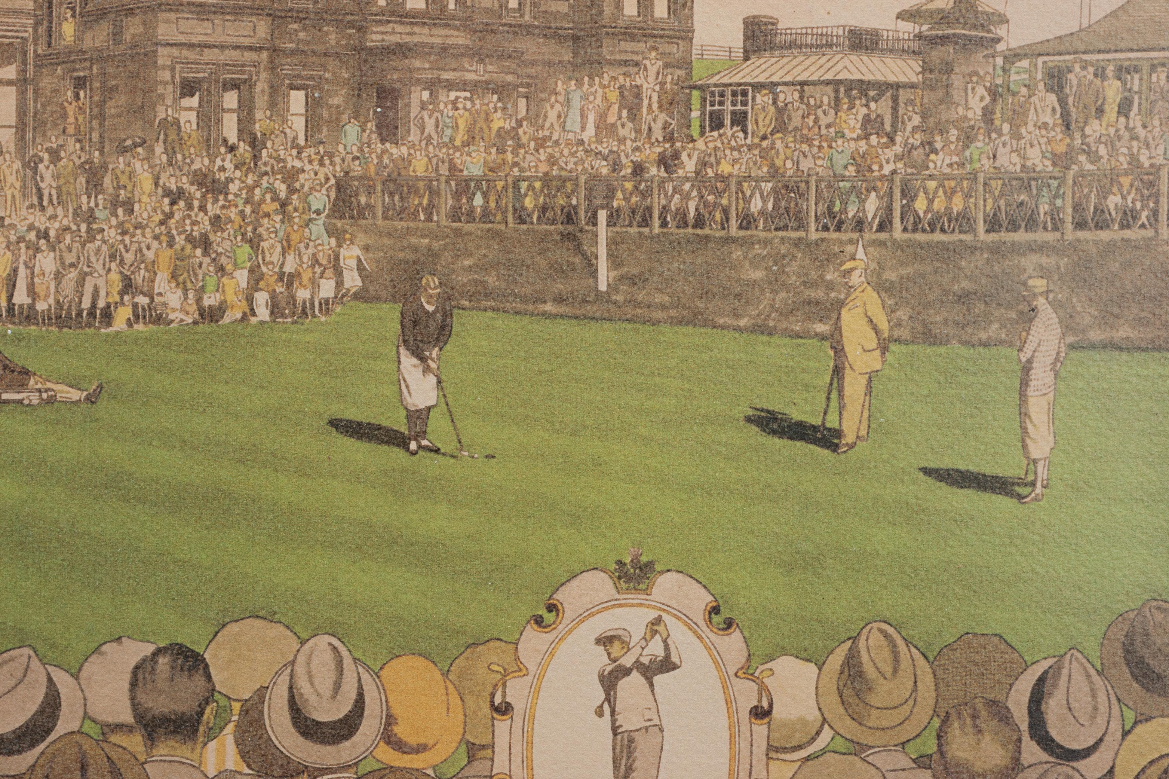 Sporting Art   Signed St Andrews Golf Print, Bobby Jones For Sale
