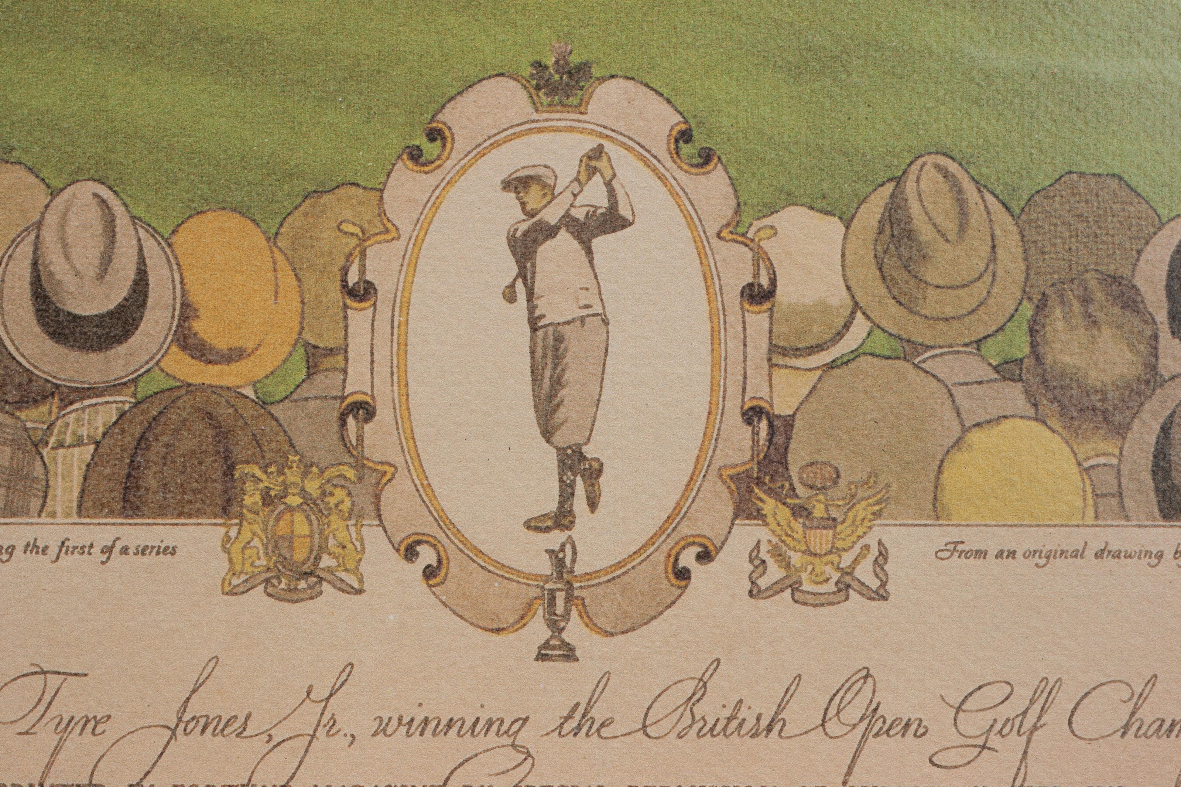 Début du 20ème siècle   Impression de golf de St Andrews signée Bobby Jones en vente