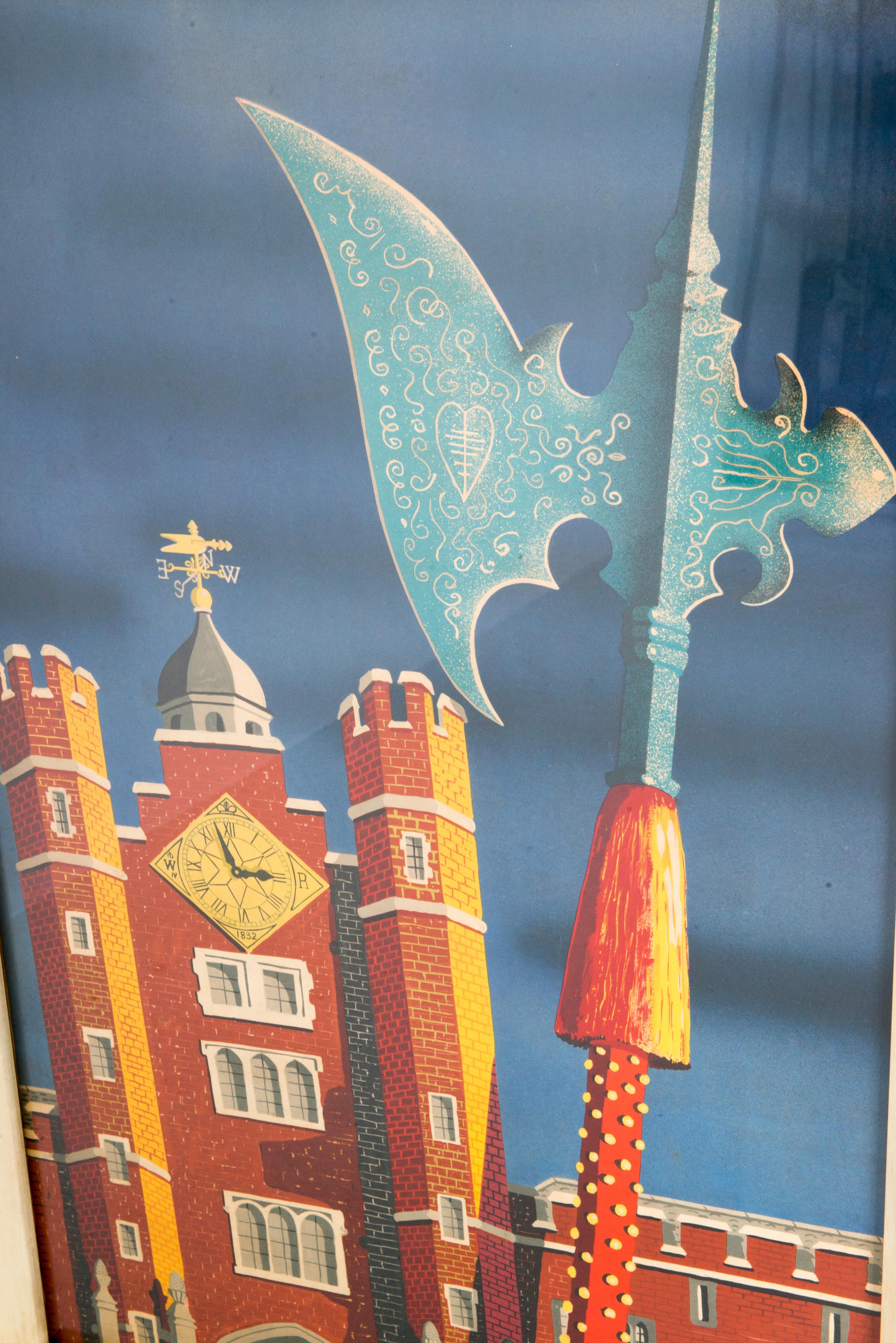 Affiche de voyage de St. James Palace signée par David Lewis. Bon état - En vente à Stamford, CT