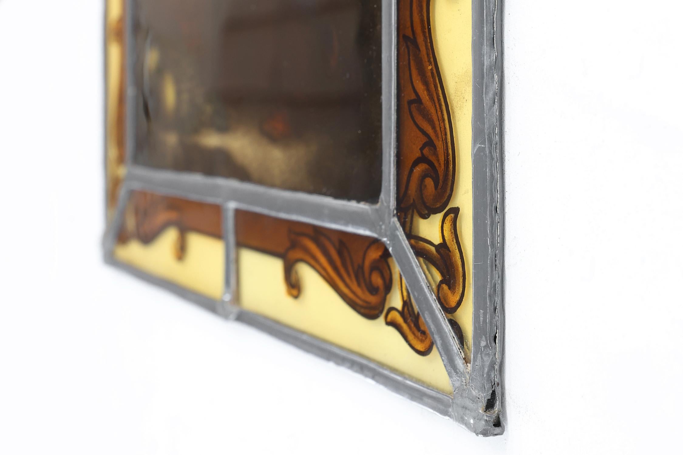 20th Century Signed Stained glass window based on artwork of Bartolomé Esteban Murillo For Sale