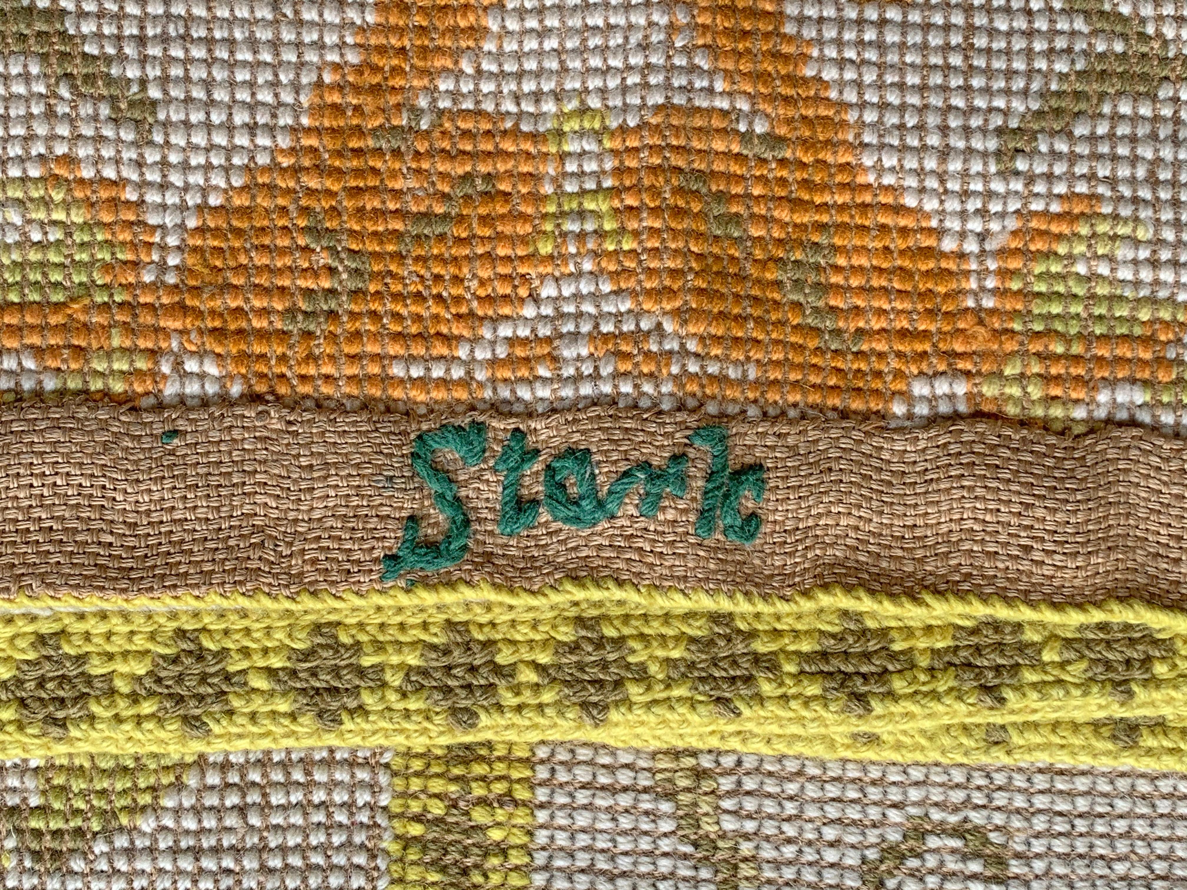 Wool Signed Stark Needlepoint, circa 1990
