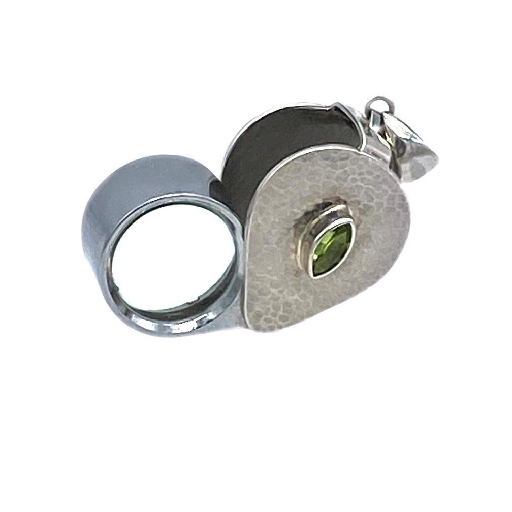 Modern Signed Sterling and Peridot Loupe For Sale