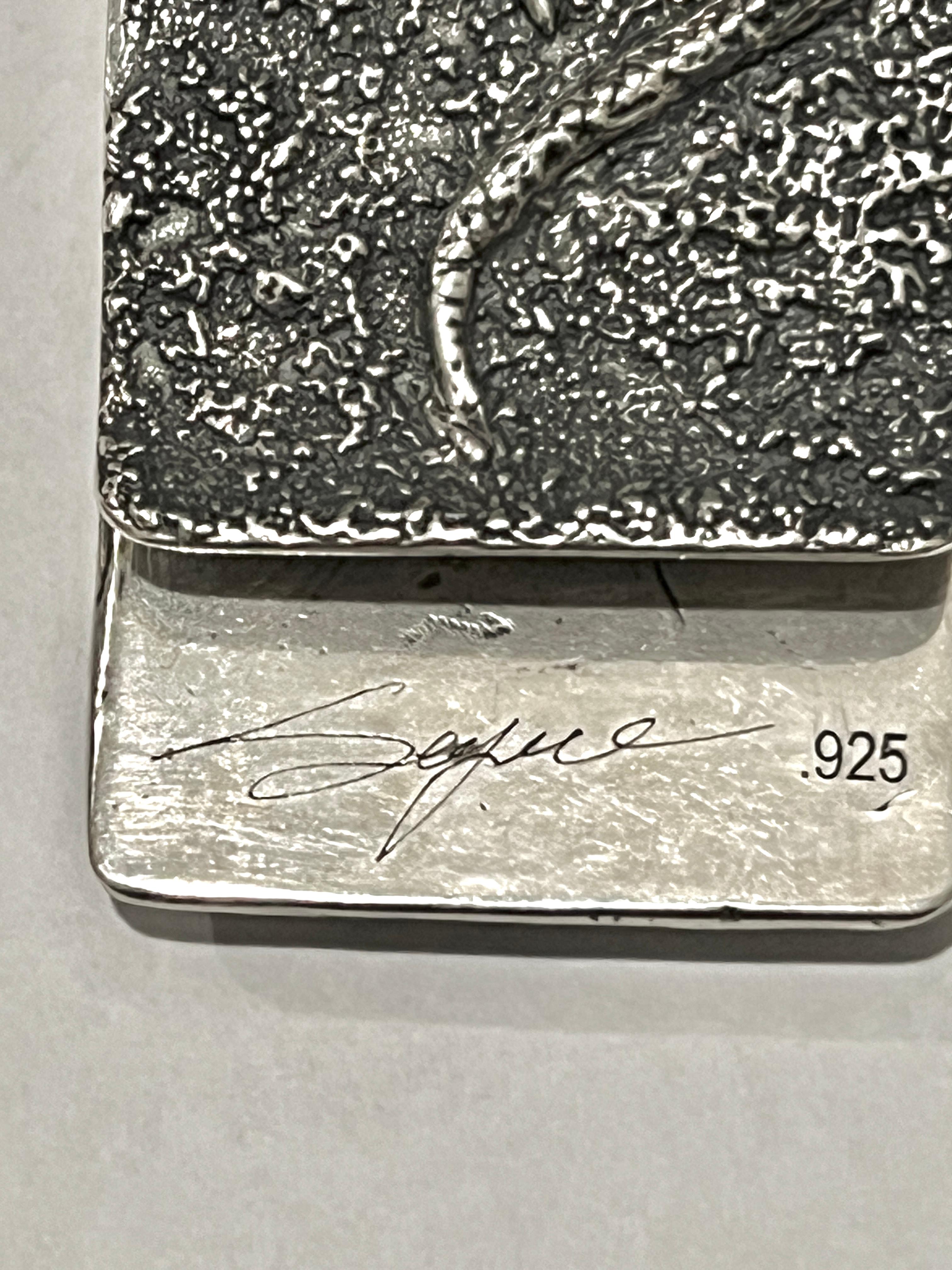 Argent sterling Pince à billets signée Brutalist en sterling en vente
