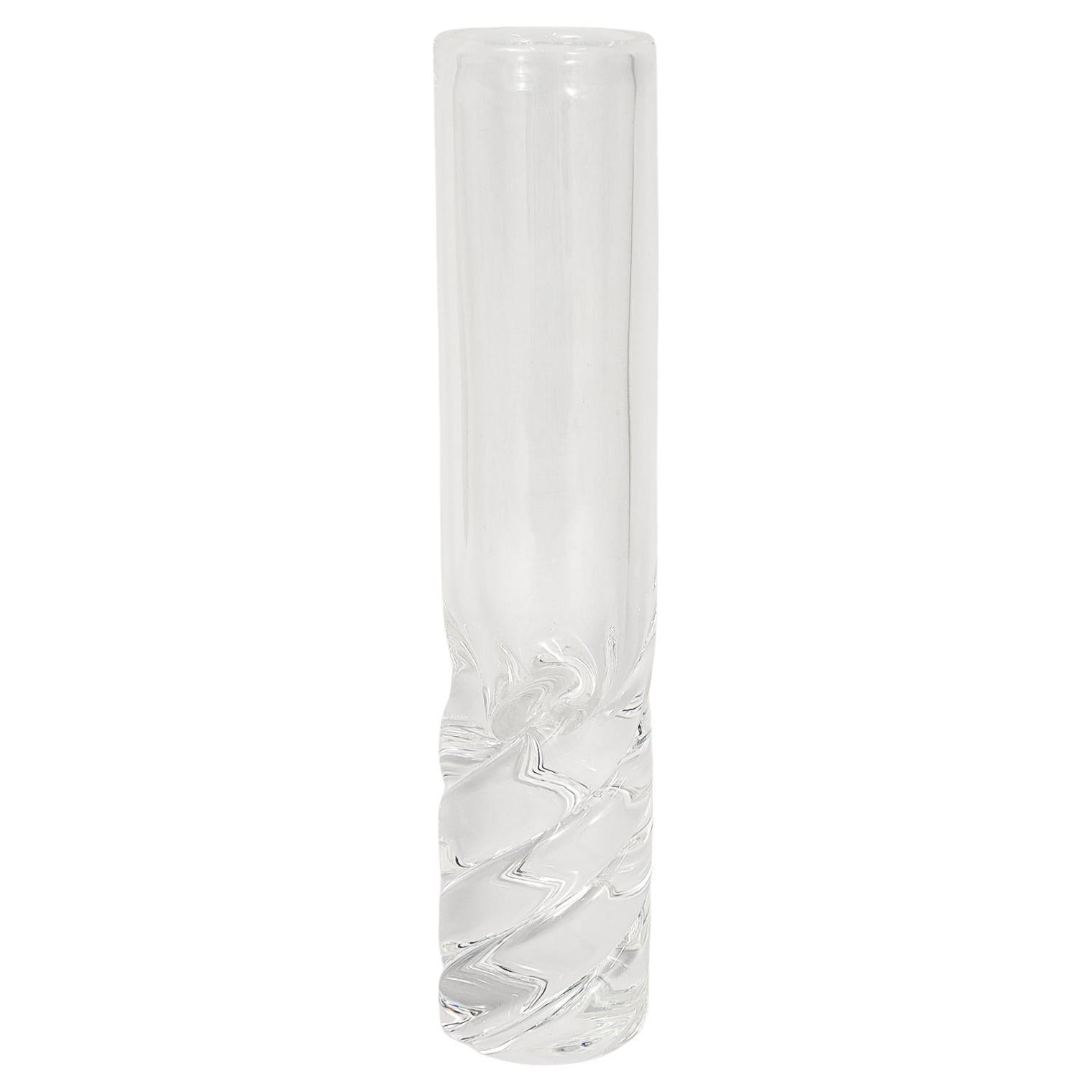 Signed Steuben Art Glass Twist Bud Vase By David Dowler
