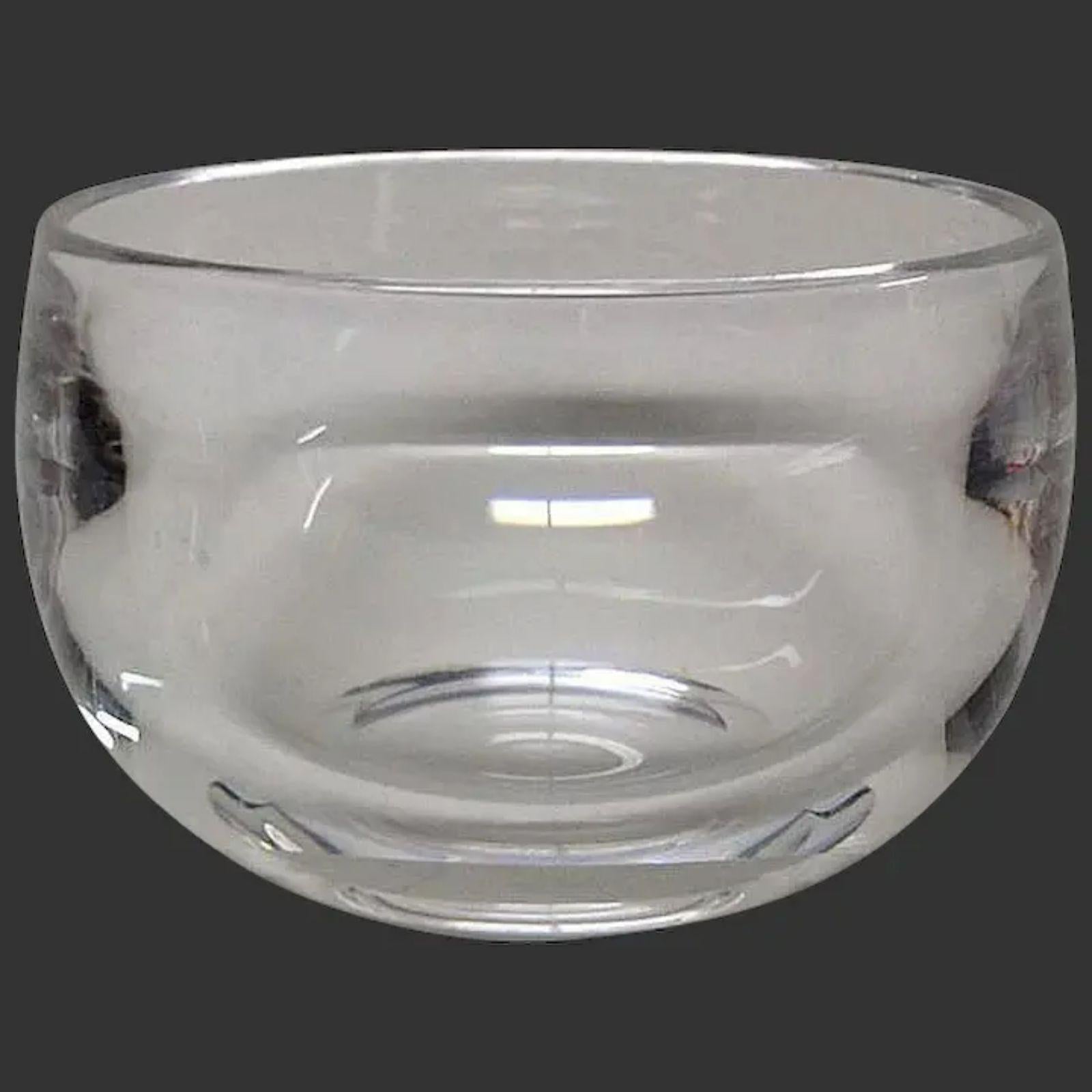 Art Deco Signed Steuben Crystal Finger Bowl, 1950s For Sale