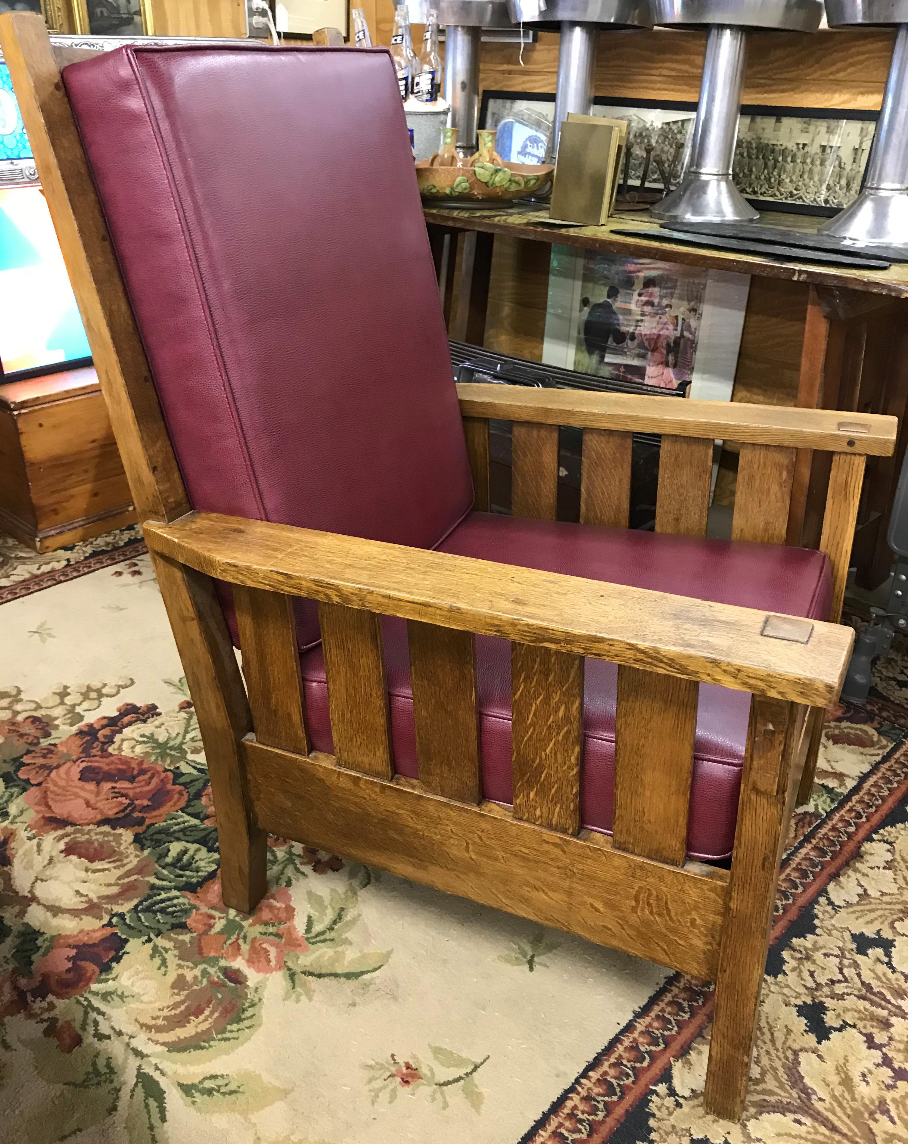 stickley leather chair