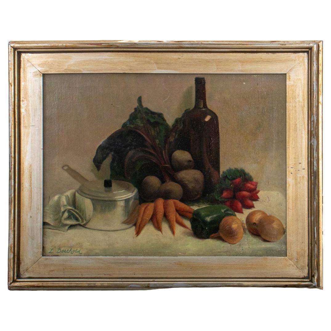 Signed Still Life Oil on Canvas For Sale