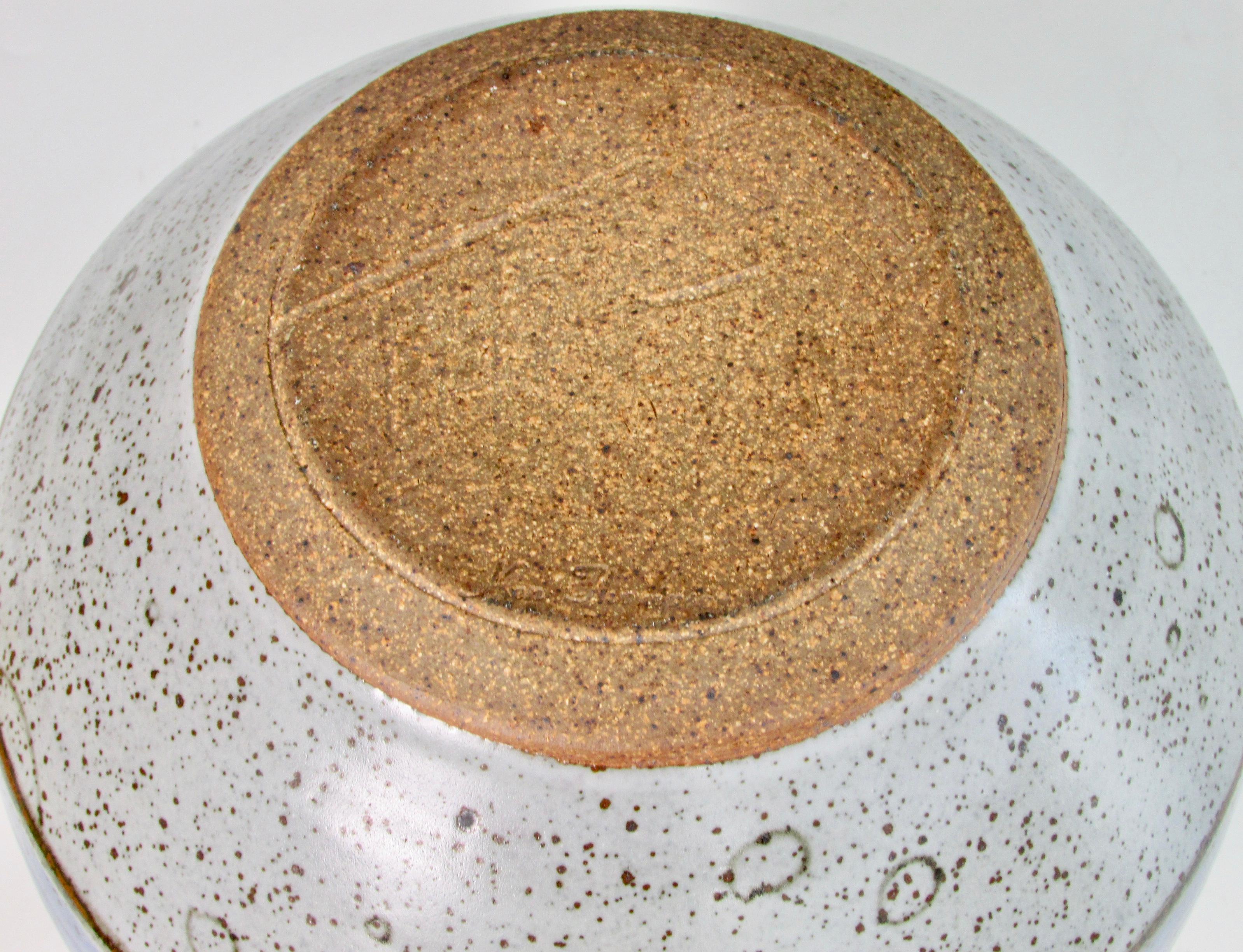 Signed Stoneware Lidded Vessel by Ken Thompson 3