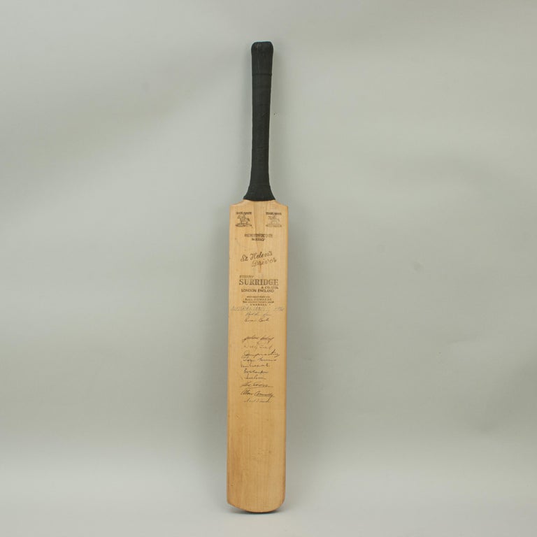 Signed Stuart Surridge Cricket Bat, Australia, Lancaster, Cambridge