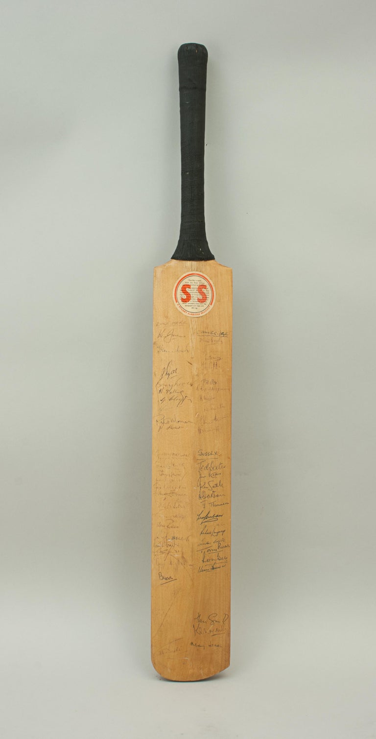 Signed Stuart Surridge Cricket Bat, Australia, Lancaster, Cambridge