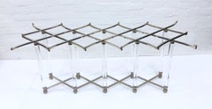 Signed Studio Lucite and Nickel ‘Lattice’ Dining Table by Charles Hollis Jones