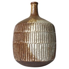 Signierte Studio Pottery Vase aus Steinzeug von Paul Bellardo ca. 1970er Jahre