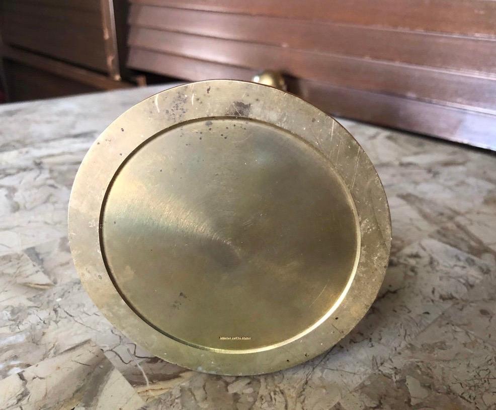 Rare, signed Swedish brass candlestick/candleholder by Lotta Horn for Rejmyre Brass Mill.
See pictures attached with hallmarks. A great addition to your brass collection.