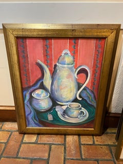Signed Teapot Painting by Linda Smith