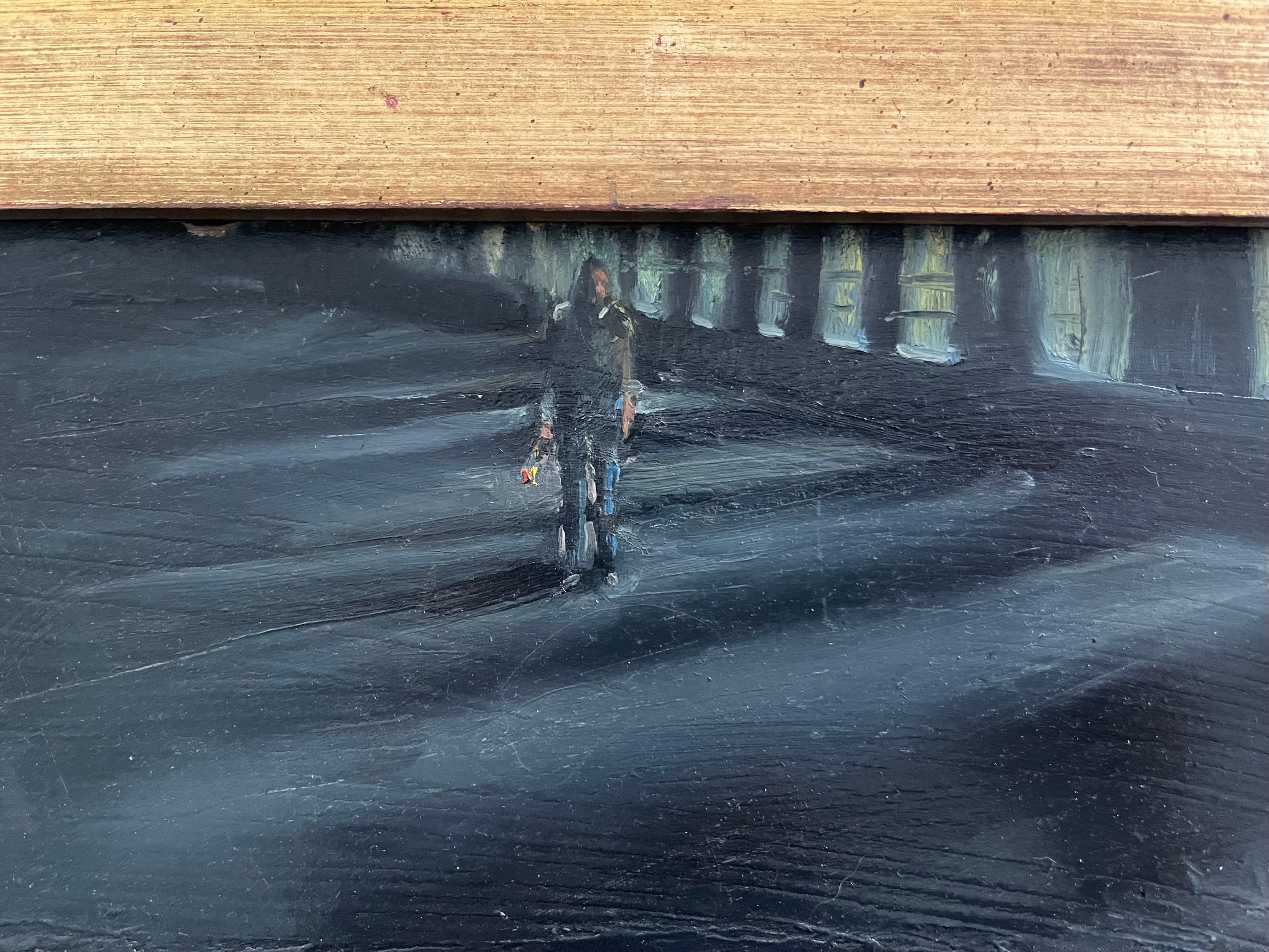 Signed Theodore Tihansky Oil Painting Rare Self Portrait In Good Condition In West Hartford, CT