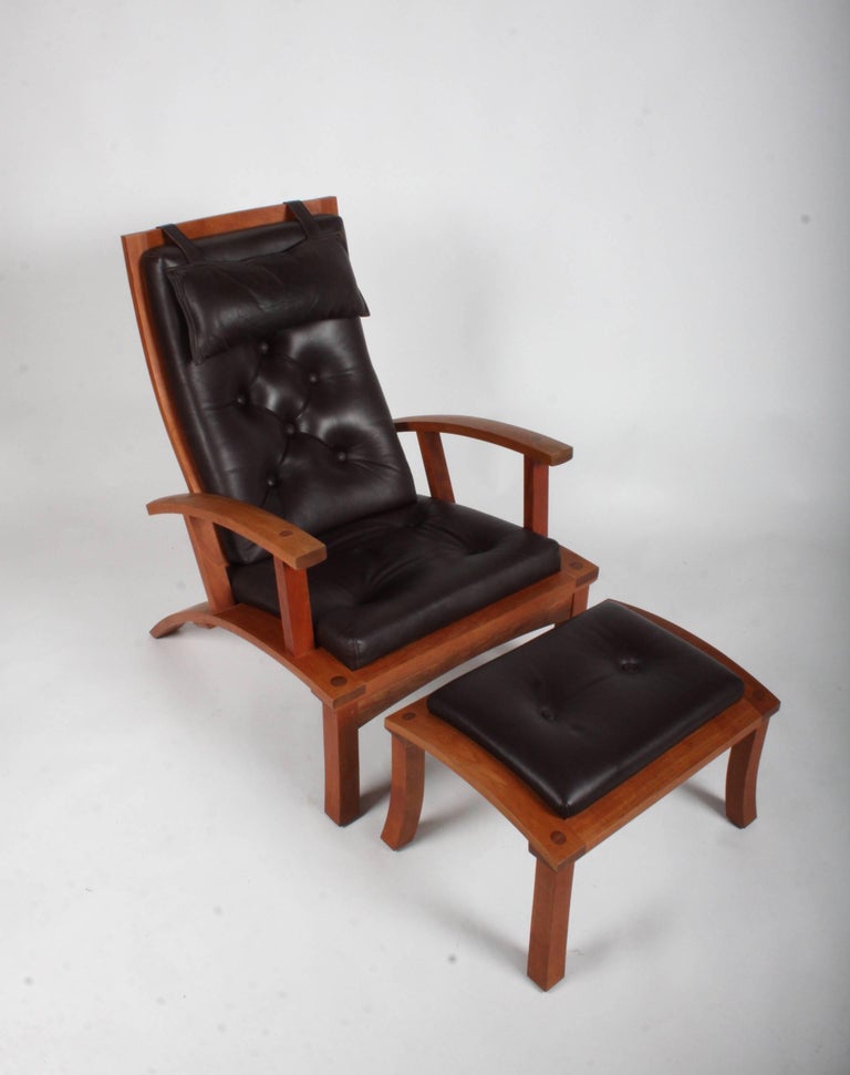 Signed Thomas Moser Lolling Lounge and Ottoman, 2003 at 1stDibs