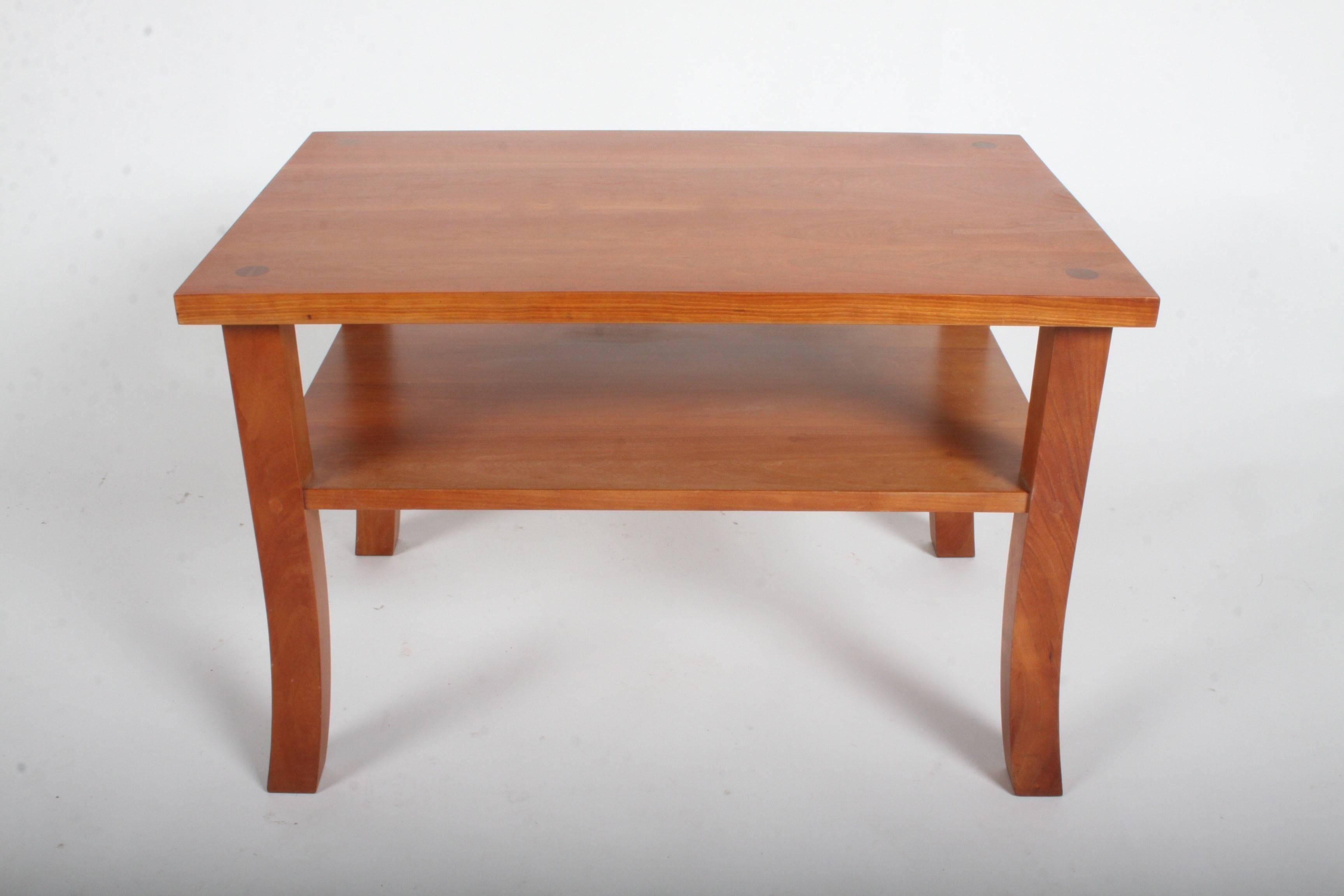 Thos. Moser lolling side table in cherry, circa 2004, signed and dated. One owner, nice original condition, minor scuffs.