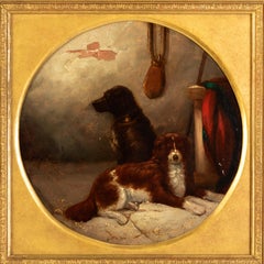 Signed Thomas Smythe (1825-1906) Two Dogs English Oil Painting