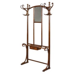 Signed Thonet Bentwood Hall Tree with Mirror