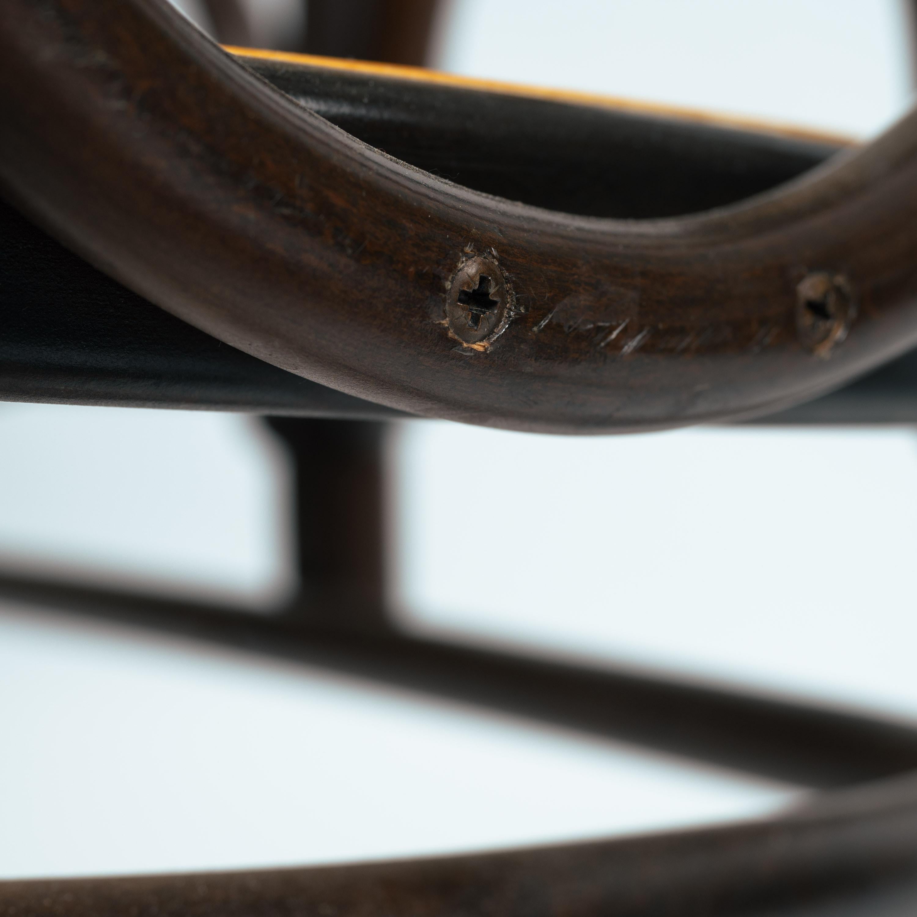 signed Thonet highback webbing bentwood bench 207 Long John, 1970s For Sale 7
