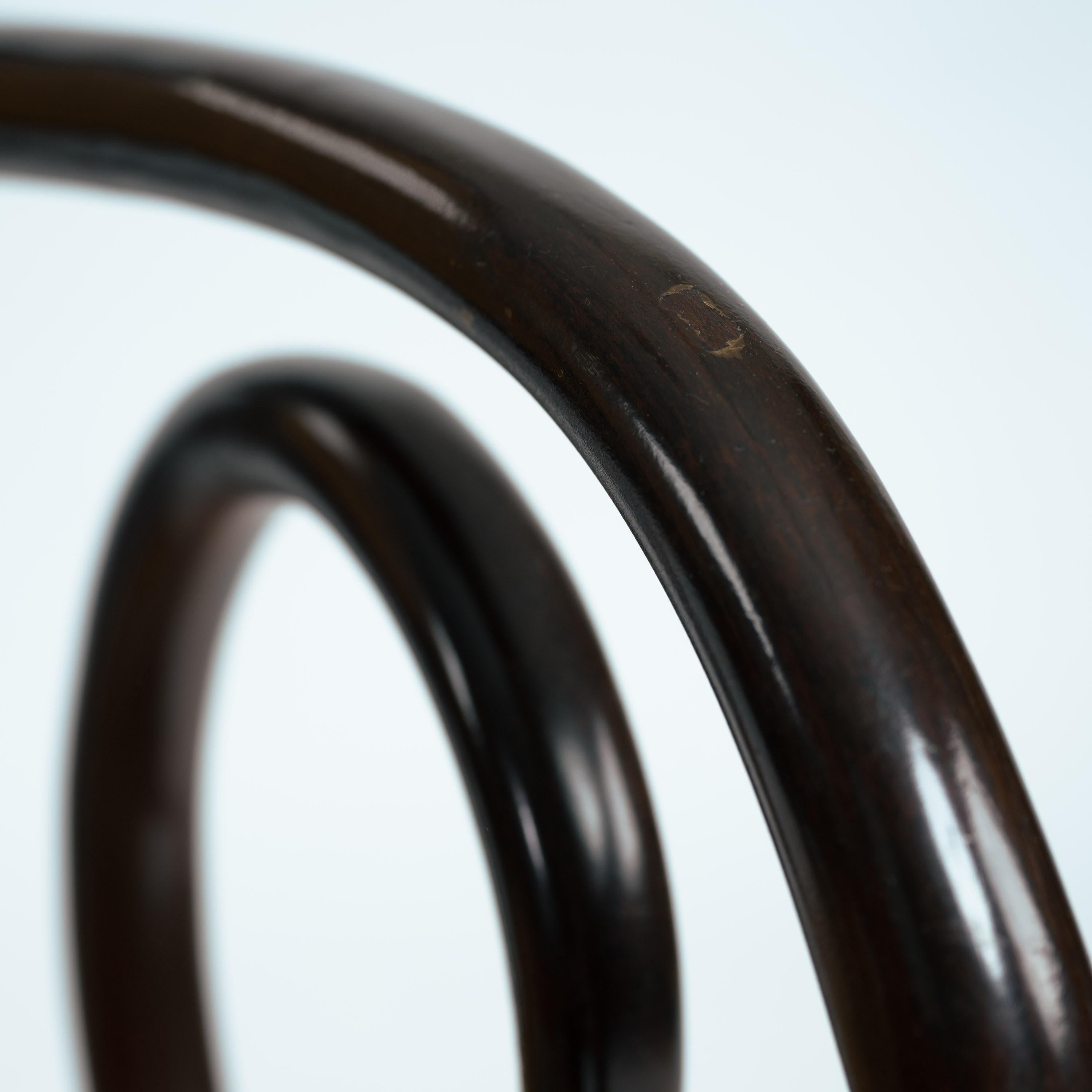 signed Thonet highback webbing bentwood bench 207 Long John, 1970s For Sale 9