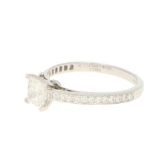 Signed Tiffany & Co, 0.72 Carat, Solitaire Diamond 'Grace' Ring Set in Platinum