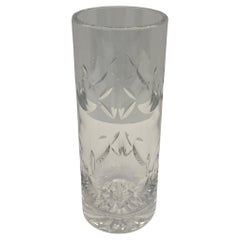 Signed Tiffany & Co. Hand-Cut Crystal Vase, Modern Decorative Glass, 8" H