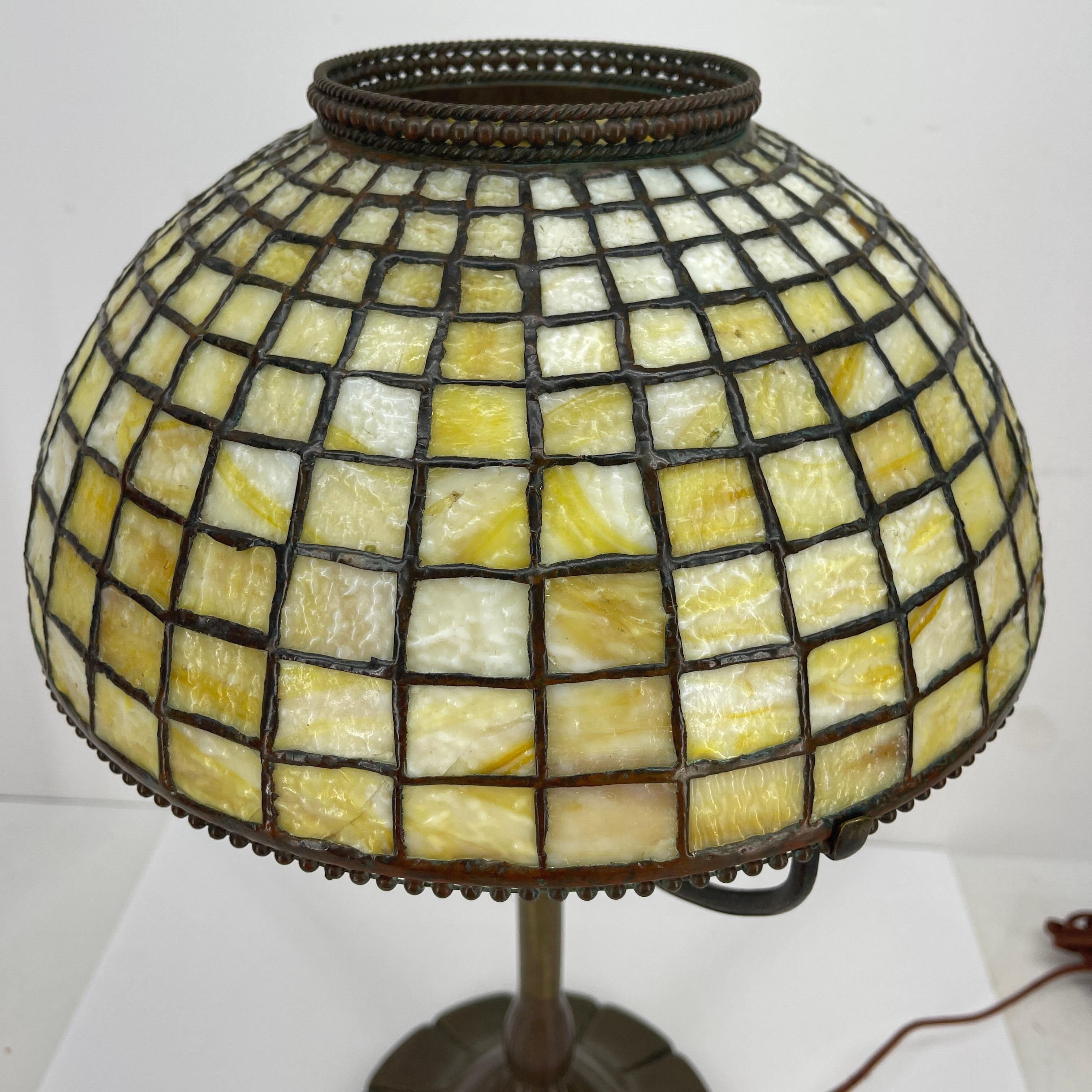 American Signed Tiffany Studios Art Nouveau Table Lamp, Early 1900's For Sale