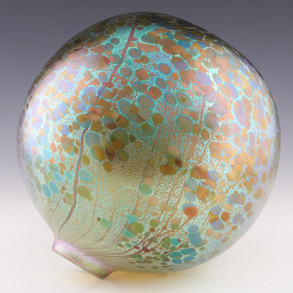 Signed Timothy Harris Isle of Wight Summer Fruits Greenberry Ball Vase c2005 In Good Condition In Tunbridge Wells, GB