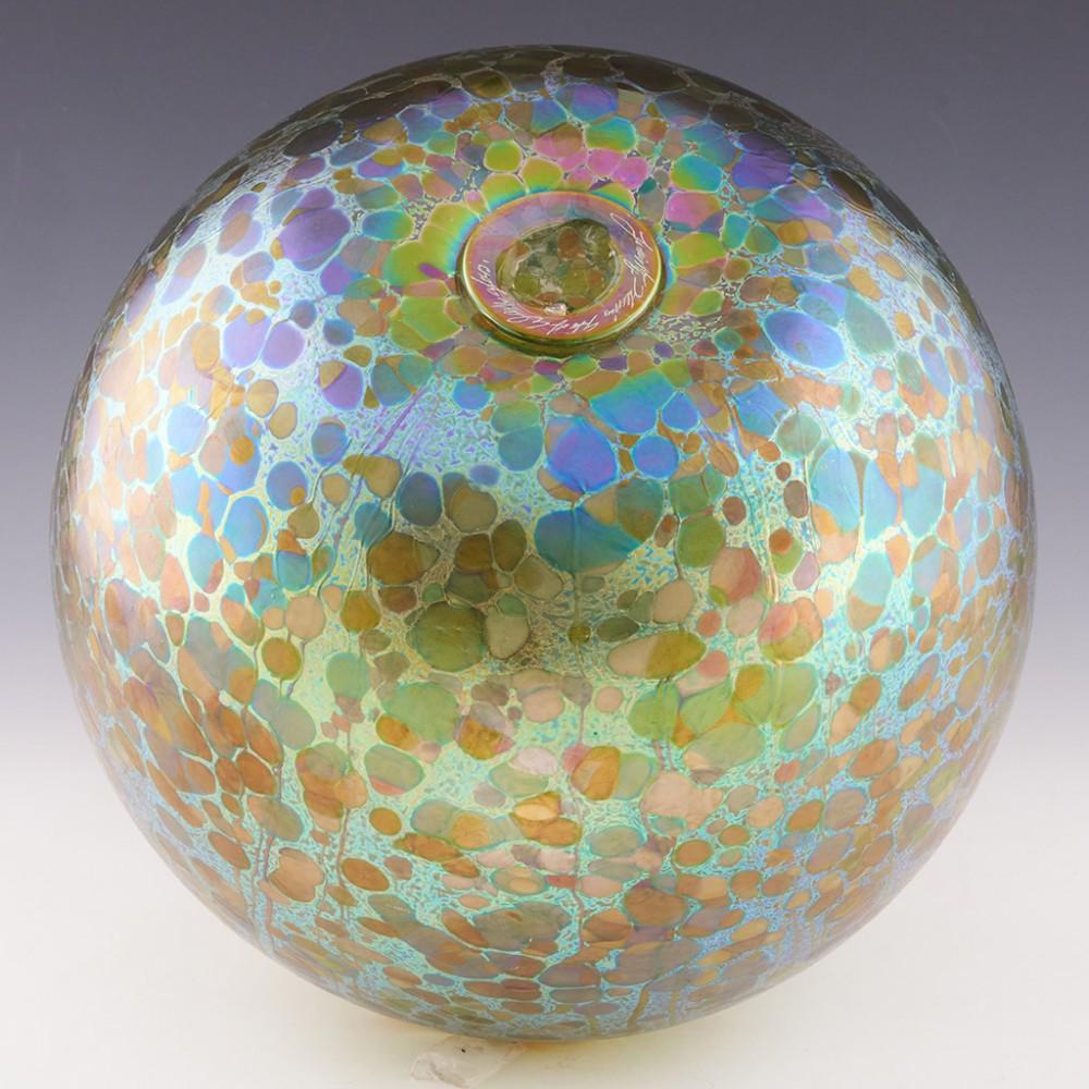 Signed Timothy Harris Isle of Wight Summer Fruits Greenberry Ball Vase c2005 1