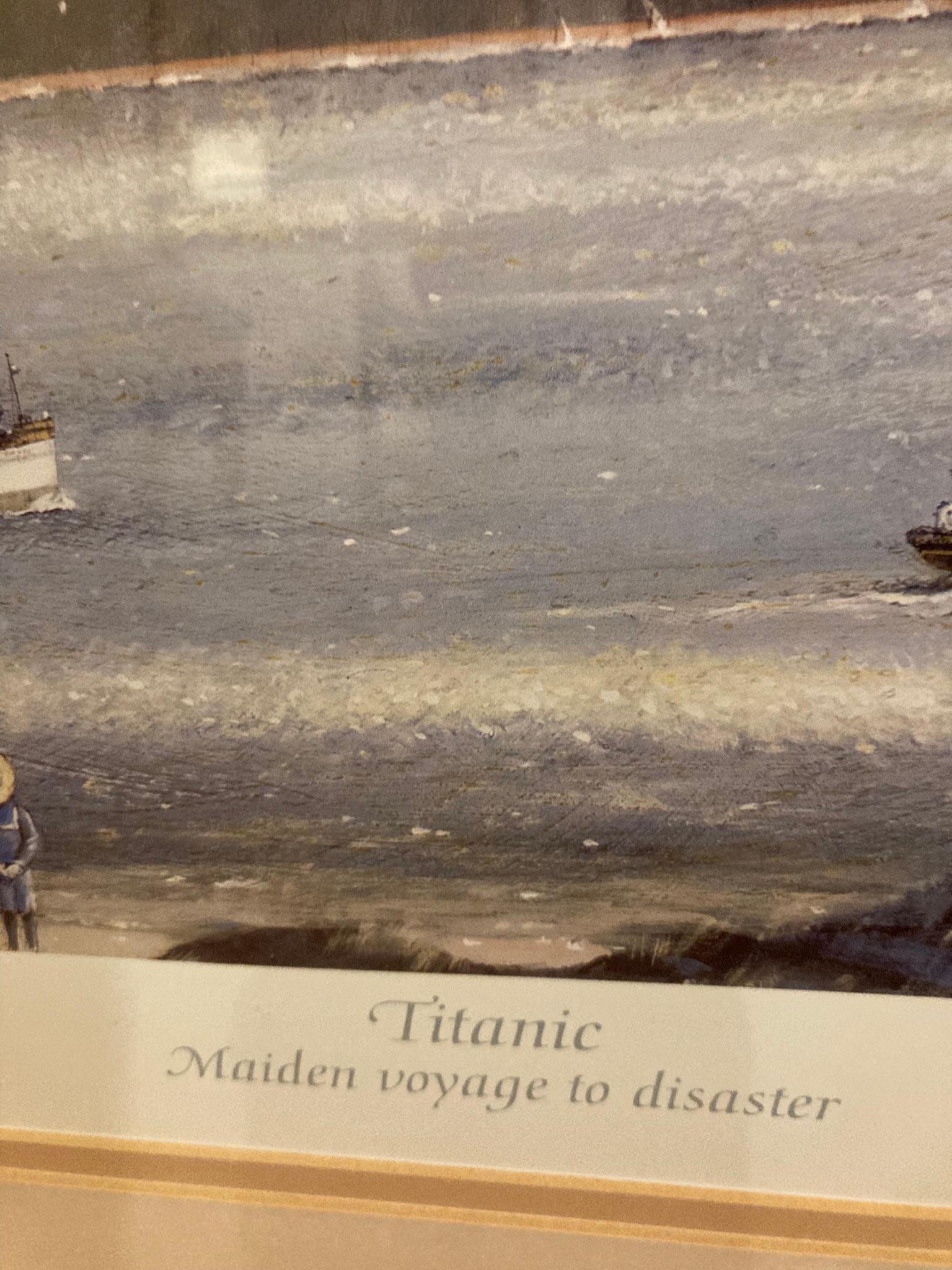 Signed Titanic Picture of The Maiden Voyage to Disaster by John Smith 141/750Signed Titanic Picture of The Maiden Voyage to Disaster by John Smith. 141/750 Signed prints. The Maiden Voyage to Disaster is a print by John Stephen Smith that depicts