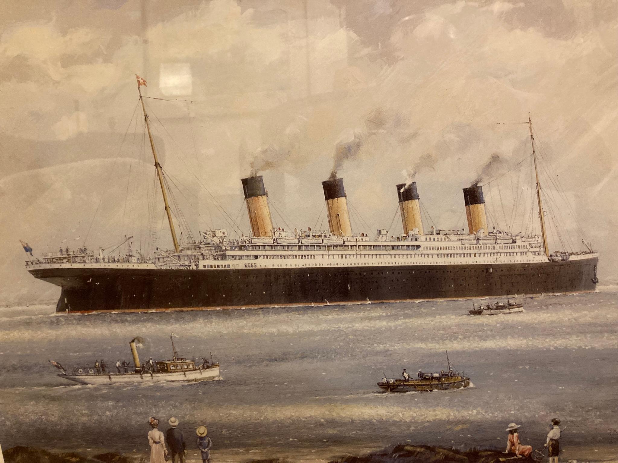 British Signed Titanic Picture of The Maiden Voyage to Disaster by John Smith 141/750 For Sale