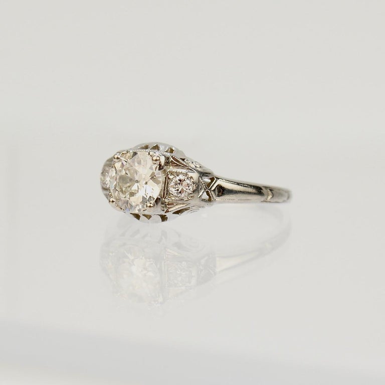 Traub Orange Blossom Art Deco 18 Karat Gold and Diamond Engagement Ring