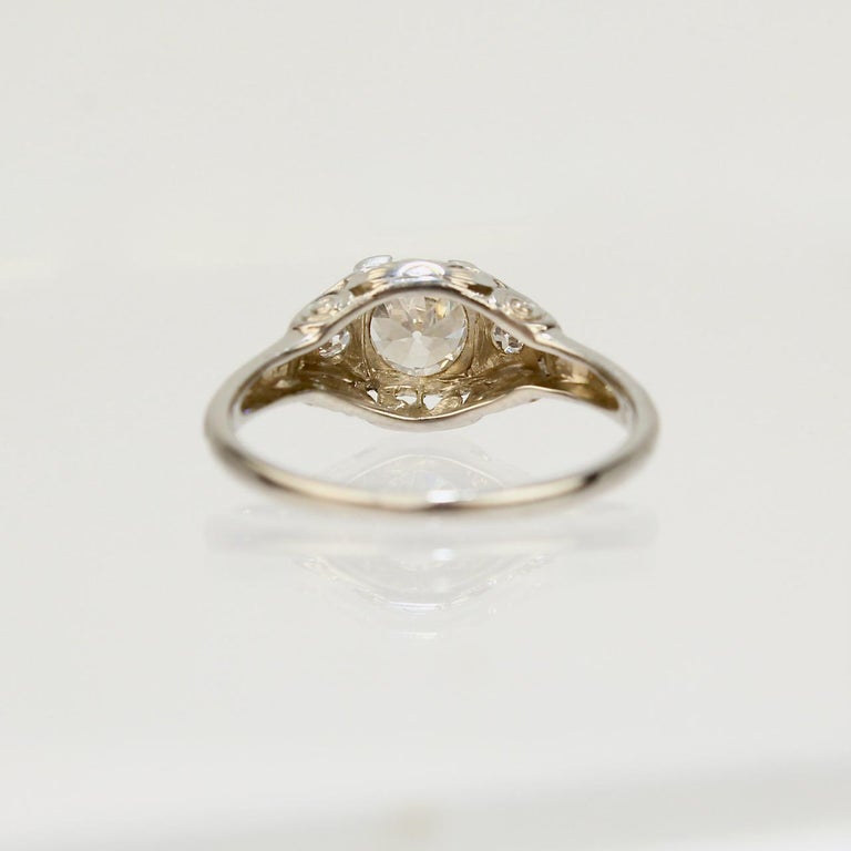Traub Orange Blossom Art Deco 18 Karat Gold and Diamond Engagement Ring