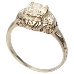 Traub Orange Blossom Art Deco 18 Karat Gold & Diamond Engagement Ring