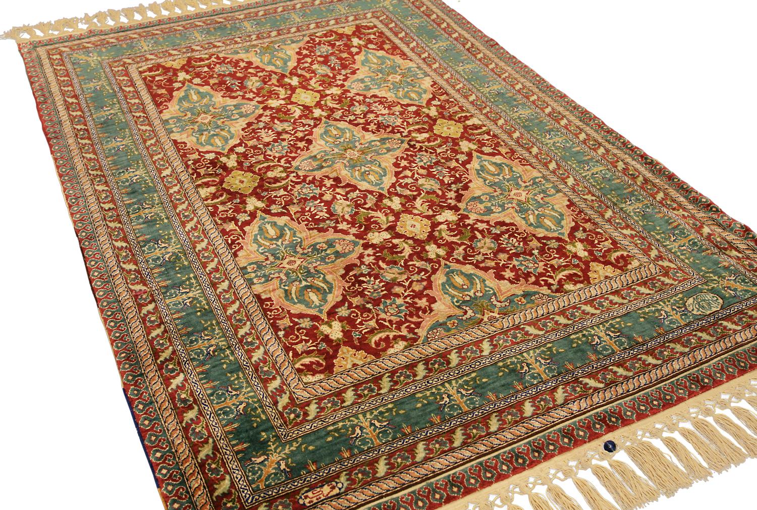 Turkish Hereke Silk Rug Extremely Fine For Sale