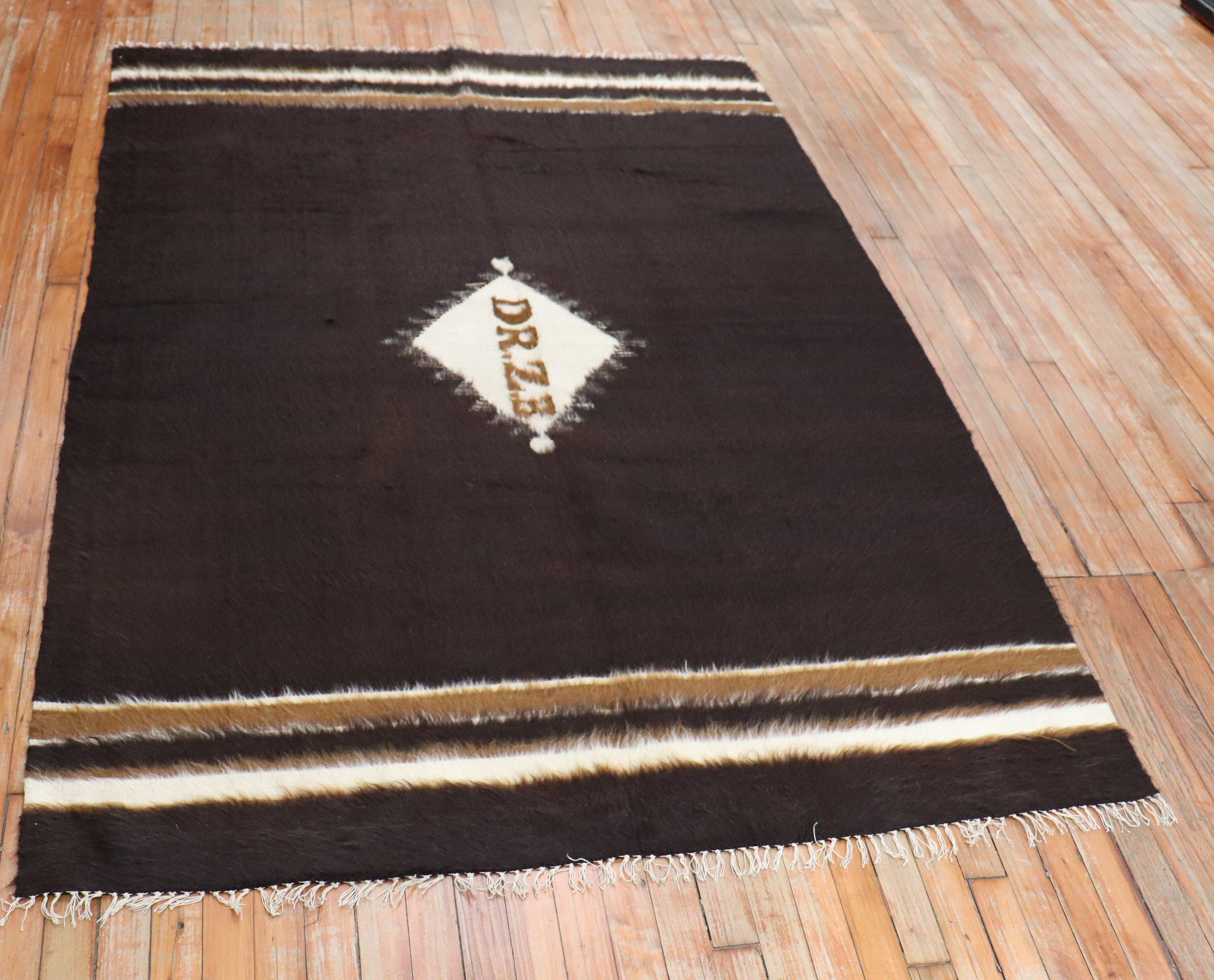 Modern Signed Turkish Mohair Rug For Sale