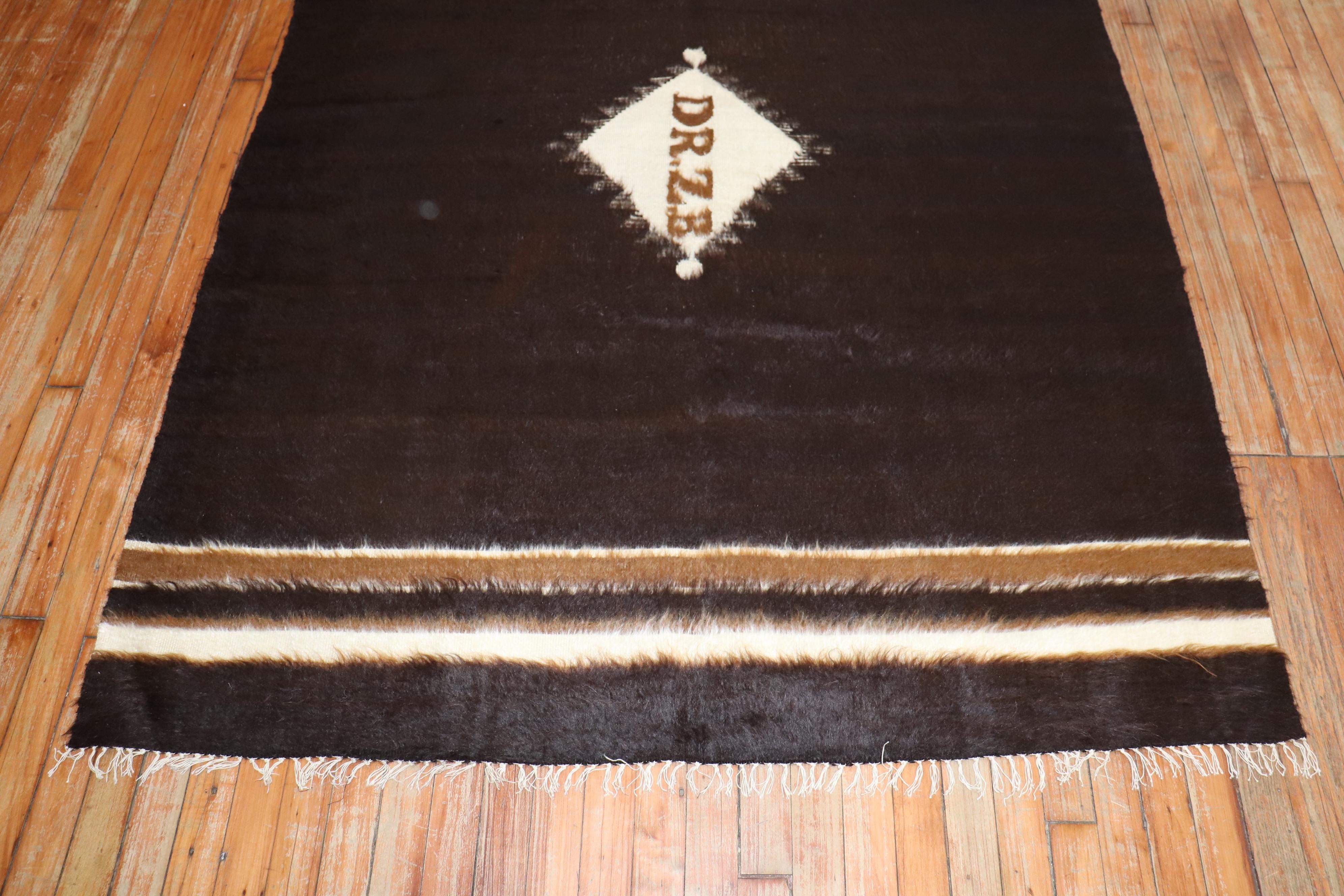 Hand-Woven Signed Turkish Mohair Rug For Sale