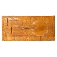 Signed Two-Sided Carved Oak Panel in the style of Marolles - France 1970's
