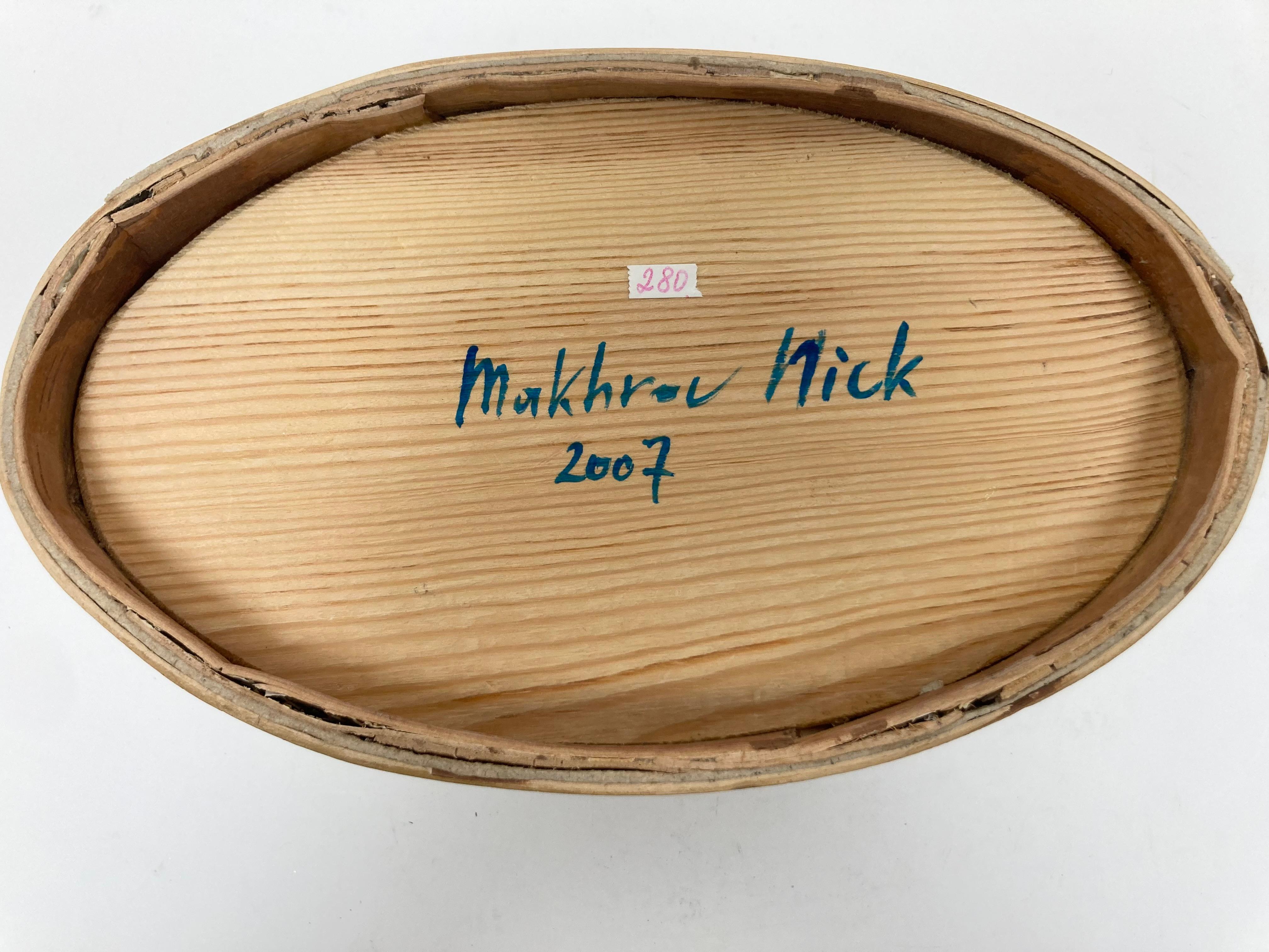 Signed Ukrainian Bent and Pierced Oval Birch Box For Sale 6