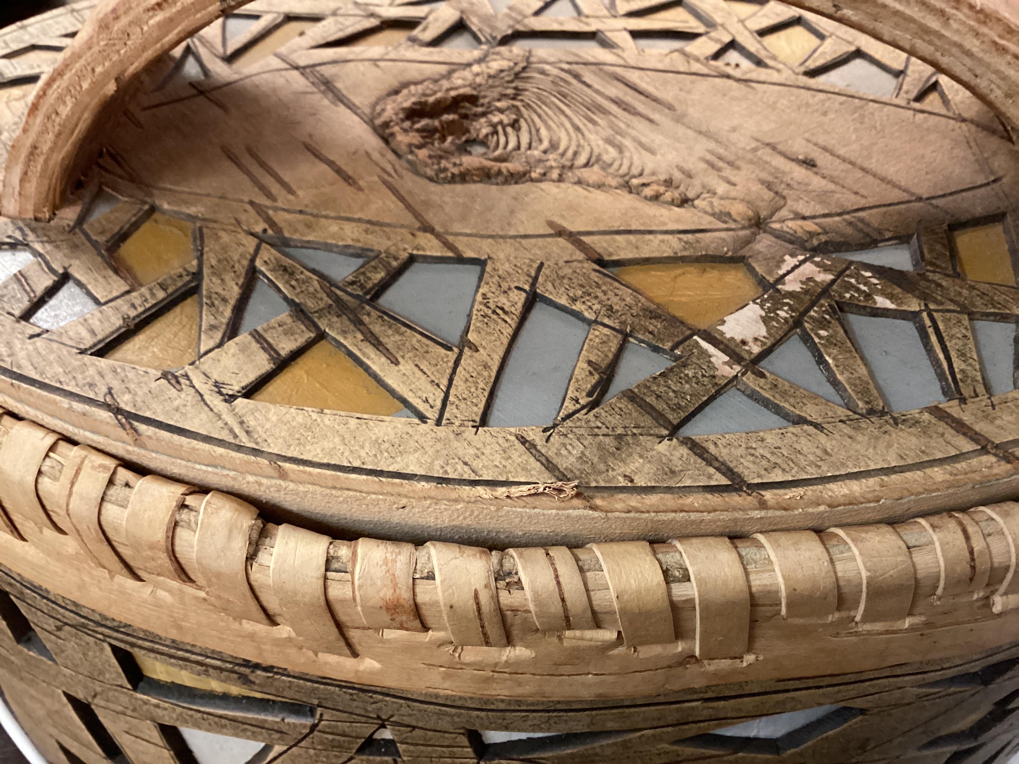 Signed Ukrainian Bent and Pierced Oval Birch Box For Sale 9