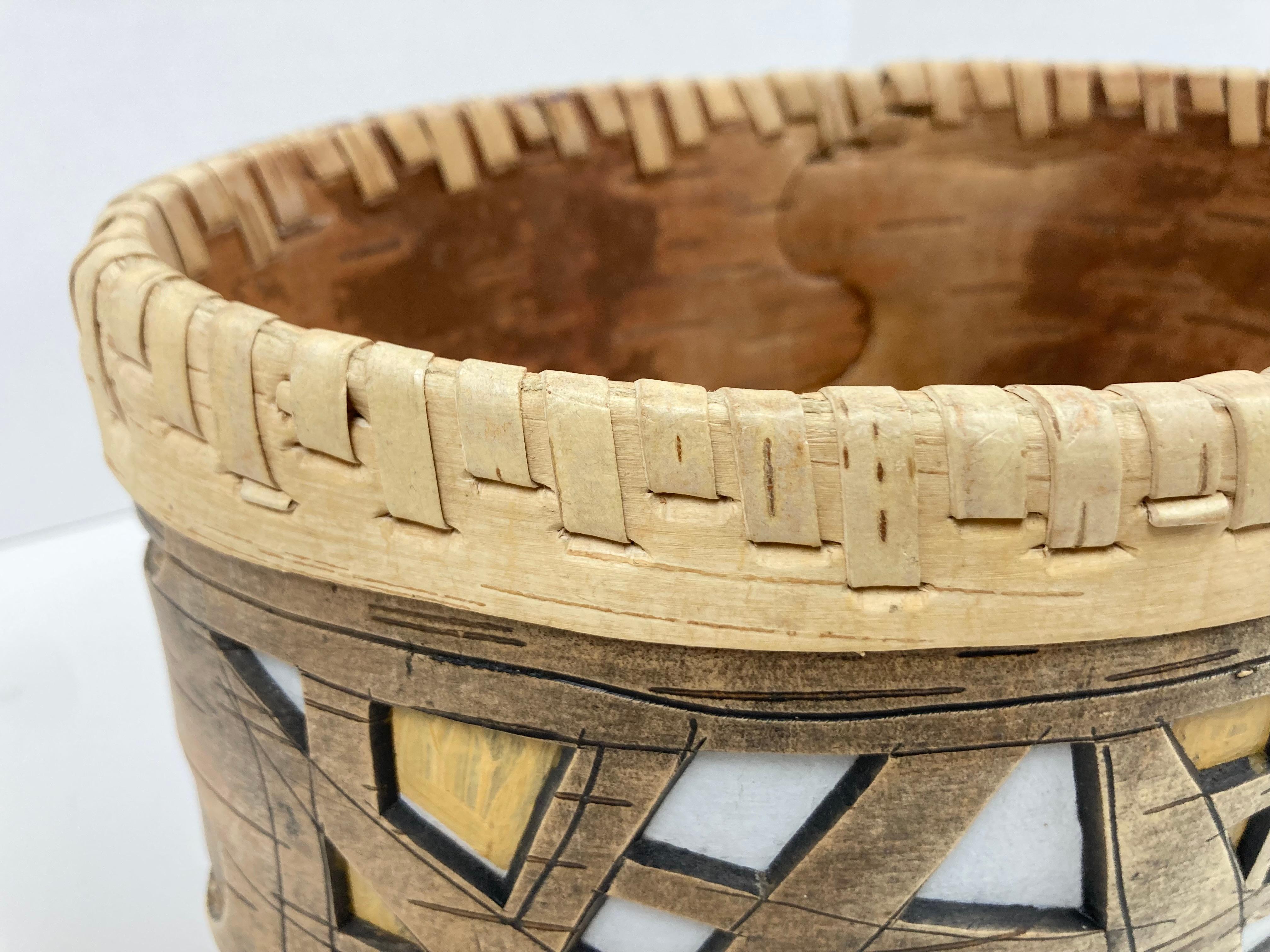 Contemporary Signed Ukrainian Bent and Pierced Oval Birch Box For Sale