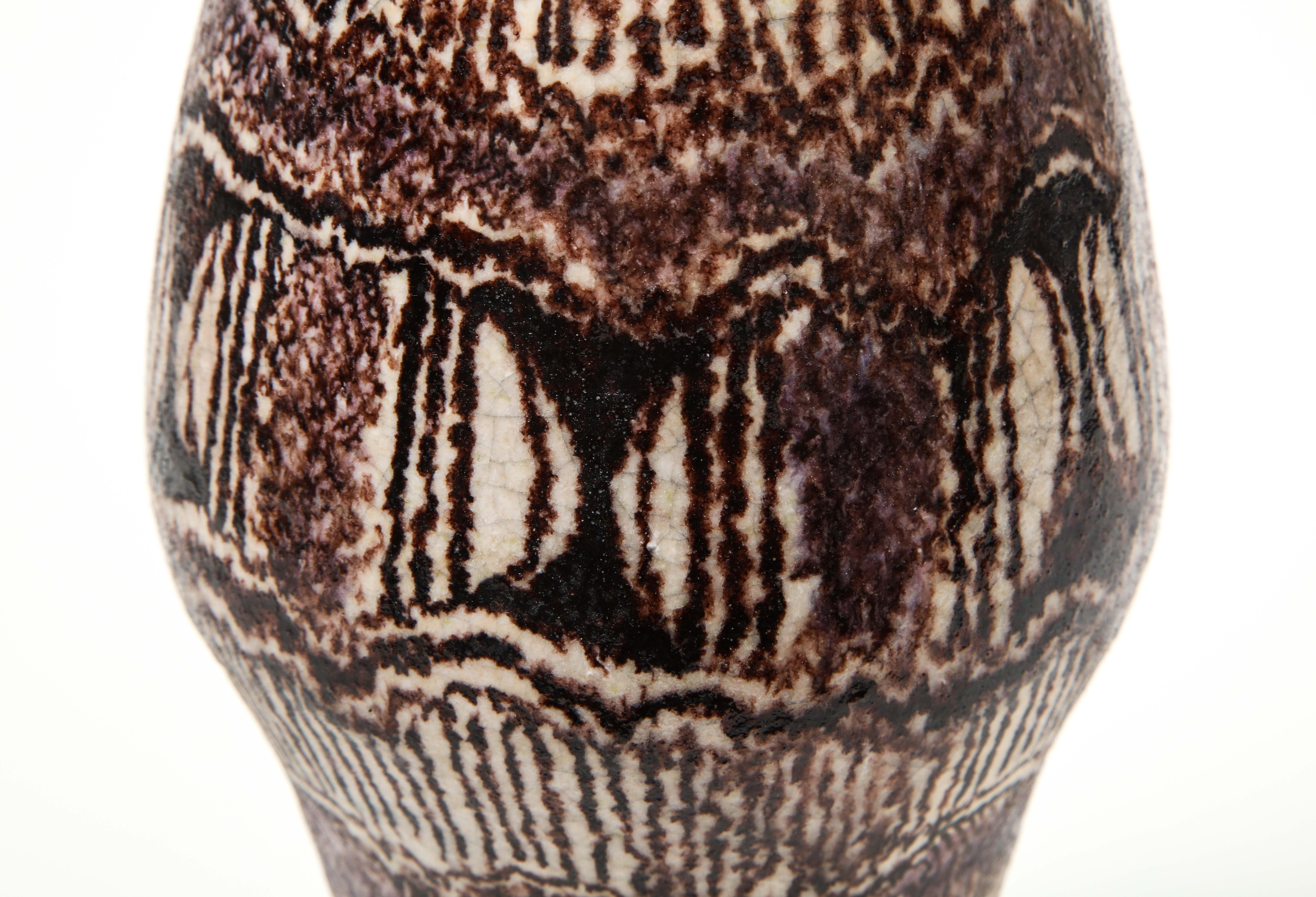 20th Century Ceramic Vase by Uberto Zannoni, Italy, C. 1950, 'Signed'