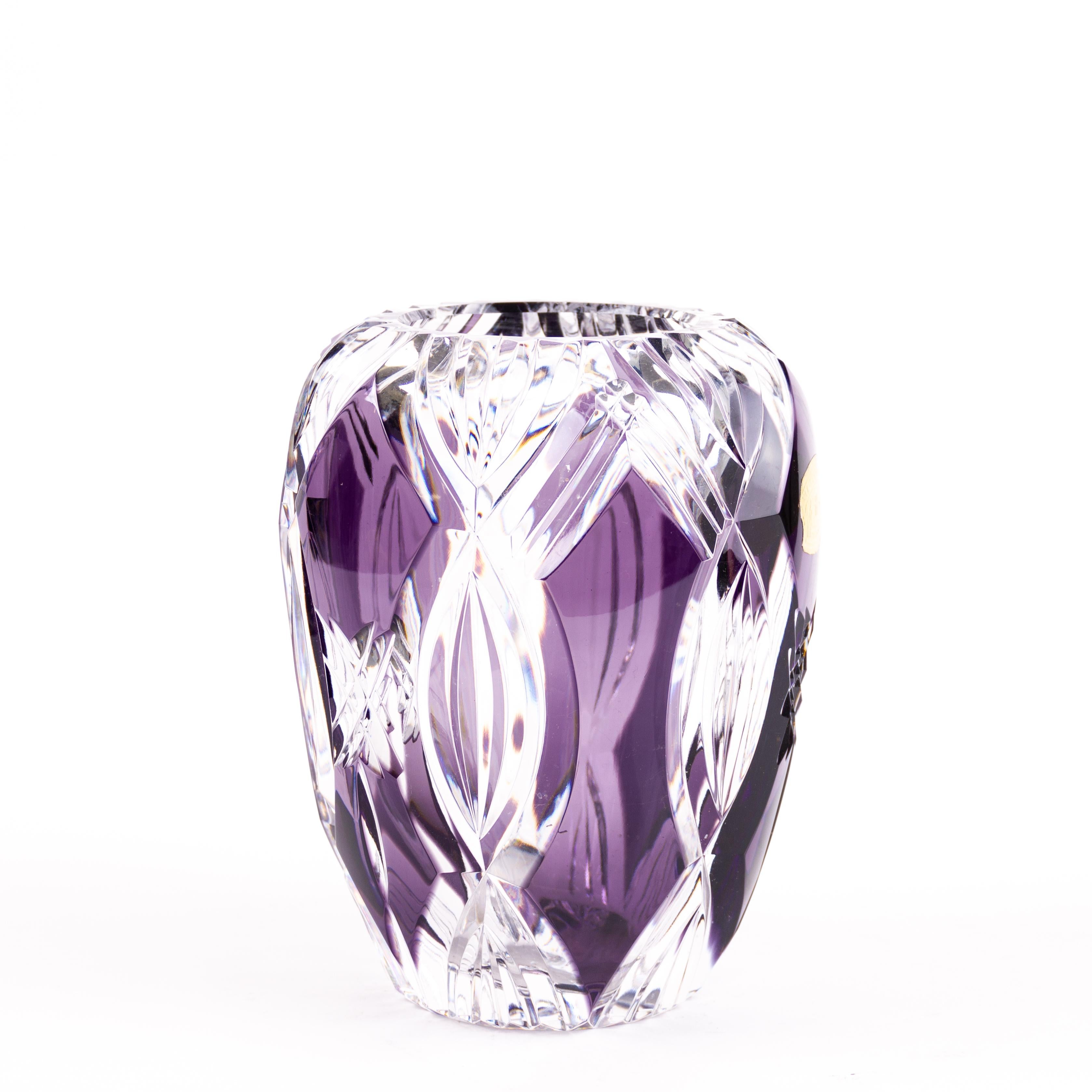 Vase en verre à l'améthyste signé Val St Lambert Art Déco 
Bon état
Expédition internationale gratuite.